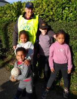 David with his grandchildren on their walk a mile for polio.